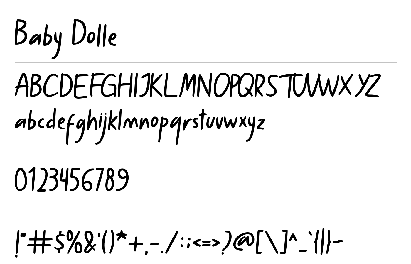 Baby Dolle Font preview