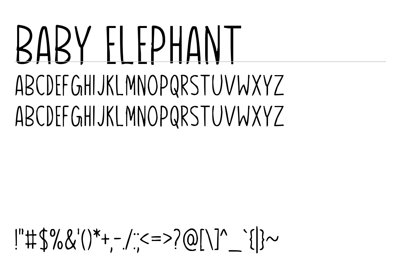 Baby Elephant Font preview