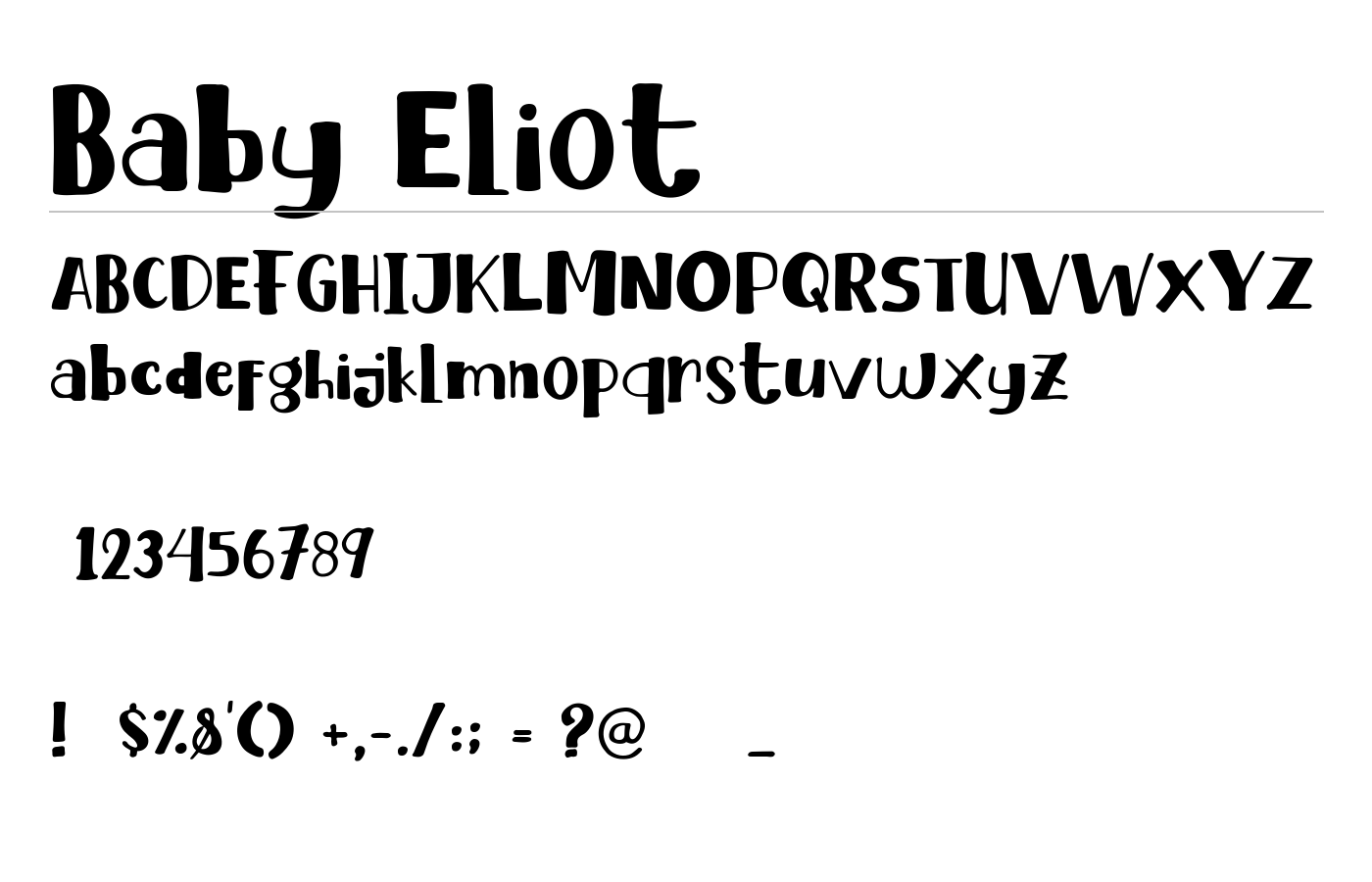 Baby Eliot Font preview