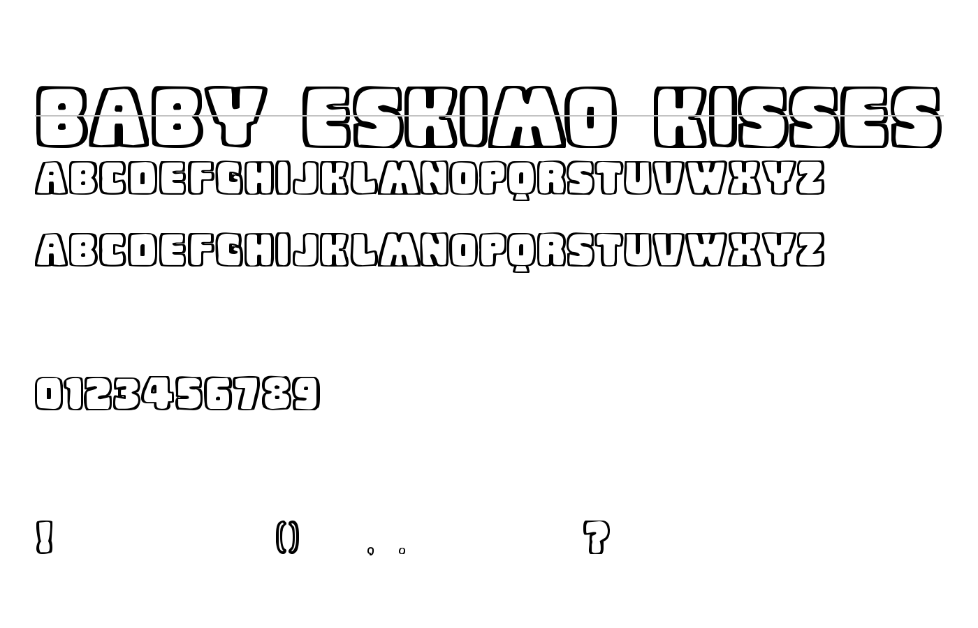 Baby Eskimo Kisses Font preview