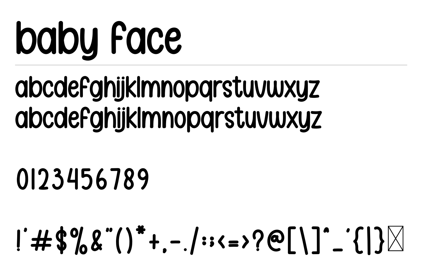 Baby Face Font preview