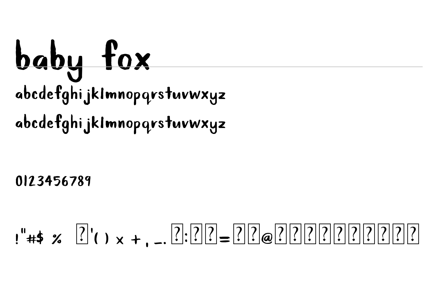 Baby Fox Font preview