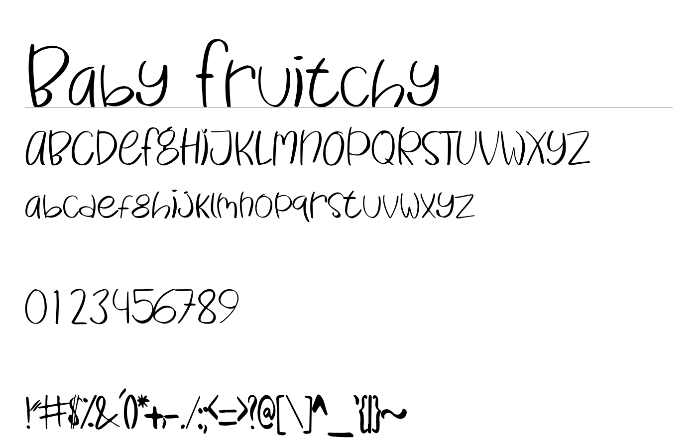 Baby Fruitchy Font preview