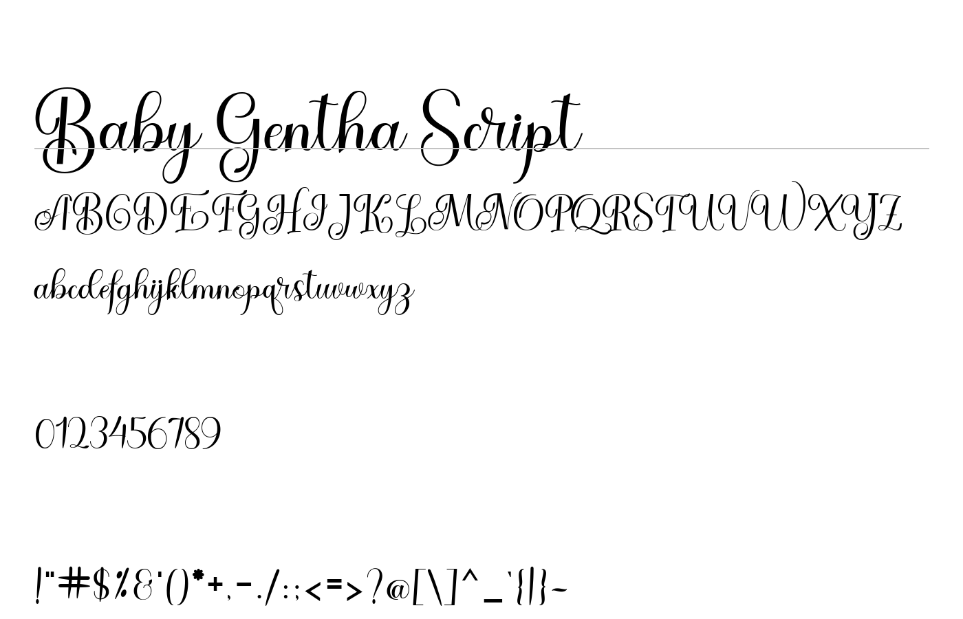 Baby Gentha Script Font preview