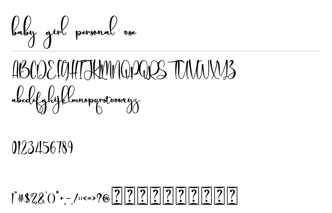 baby girl personal use Font preview