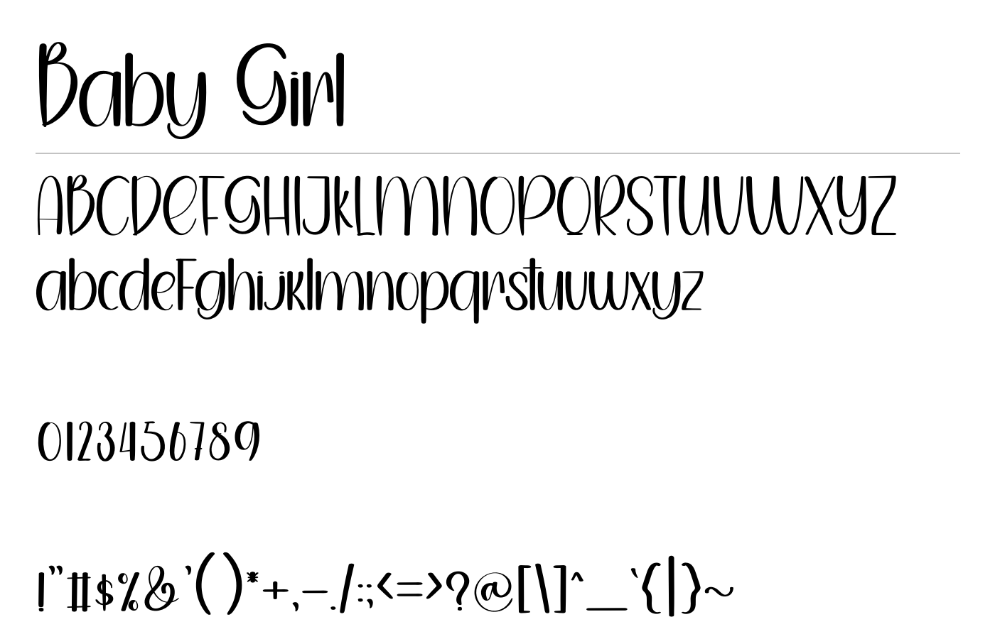 Baby Girl Font preview