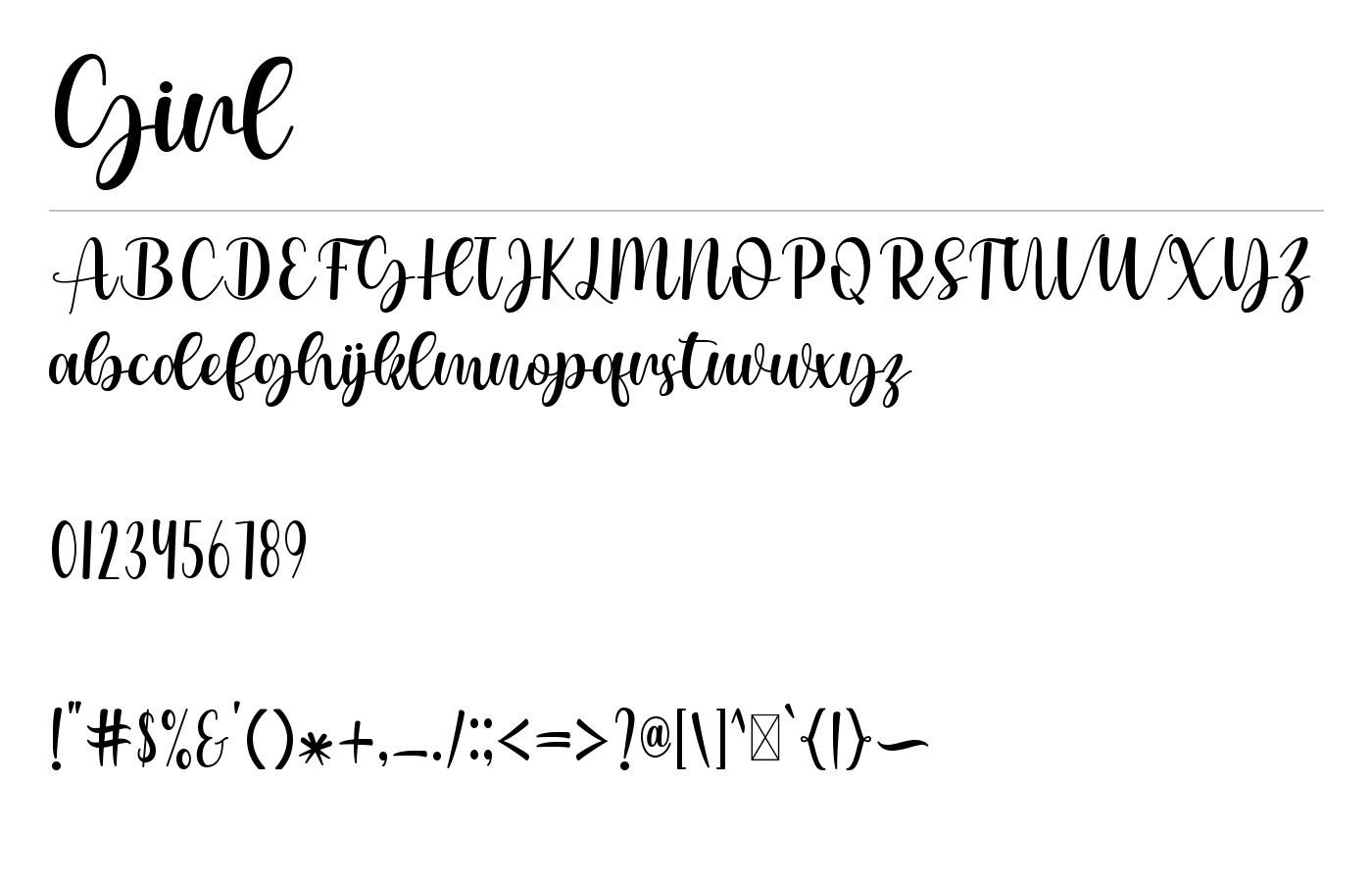 Girl Font preview