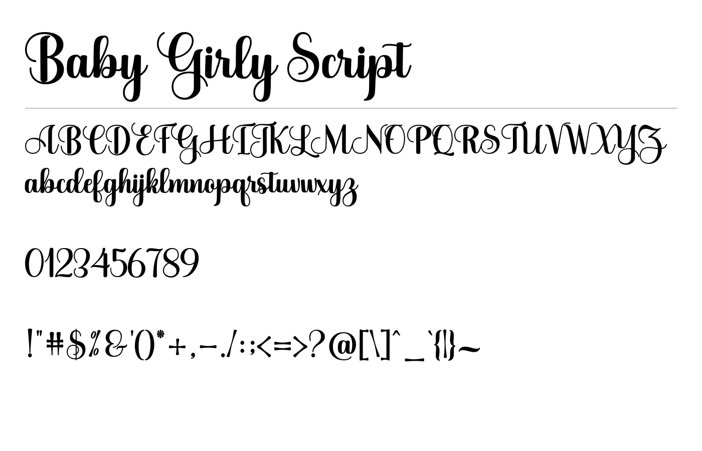 Baby Girly Script Font preview