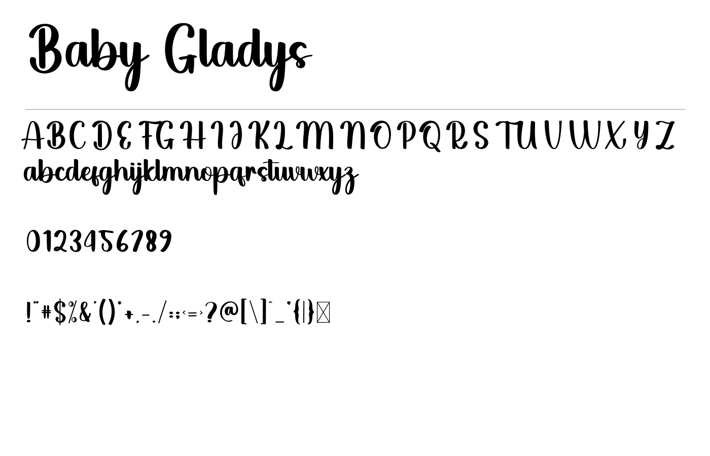 Baby Gladys Font preview