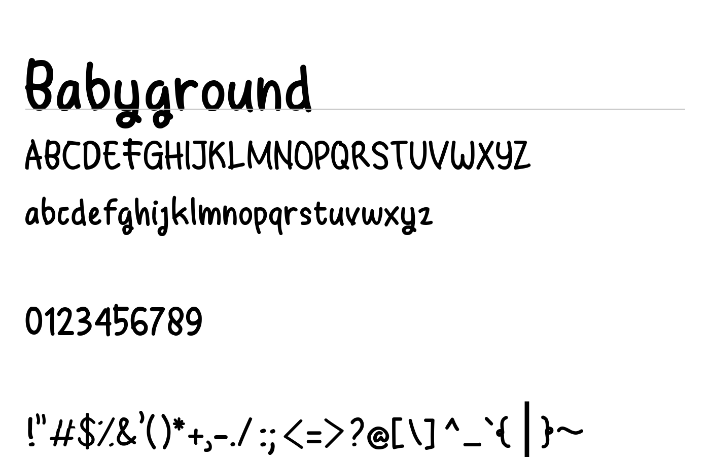 Babyground Font preview