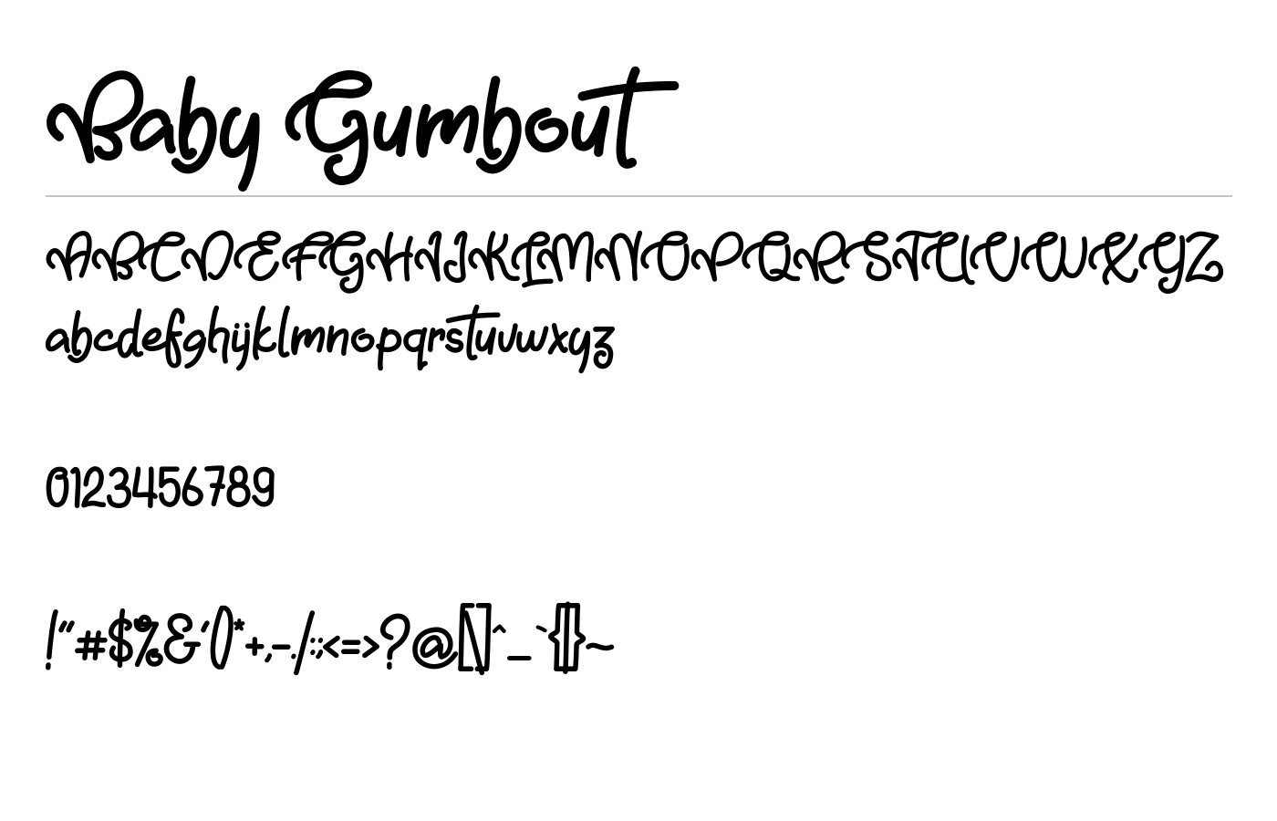 Baby Gumbout Font preview