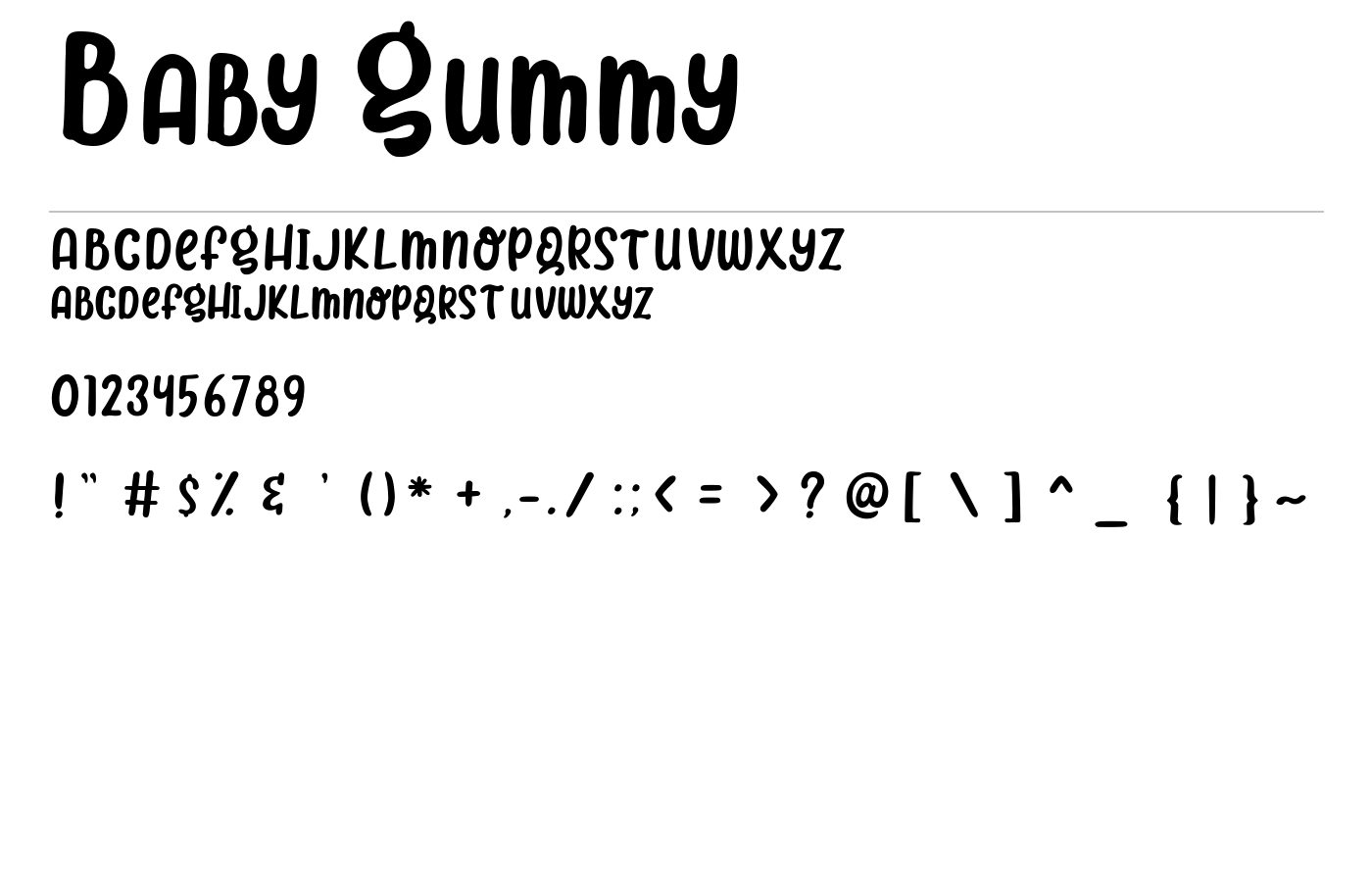 Baby Gummy Font preview