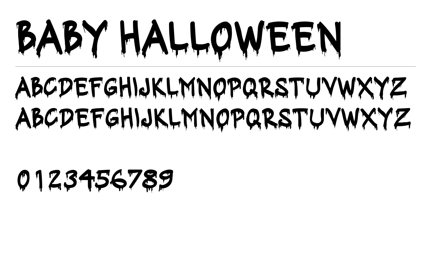 Baby Halloween Font preview