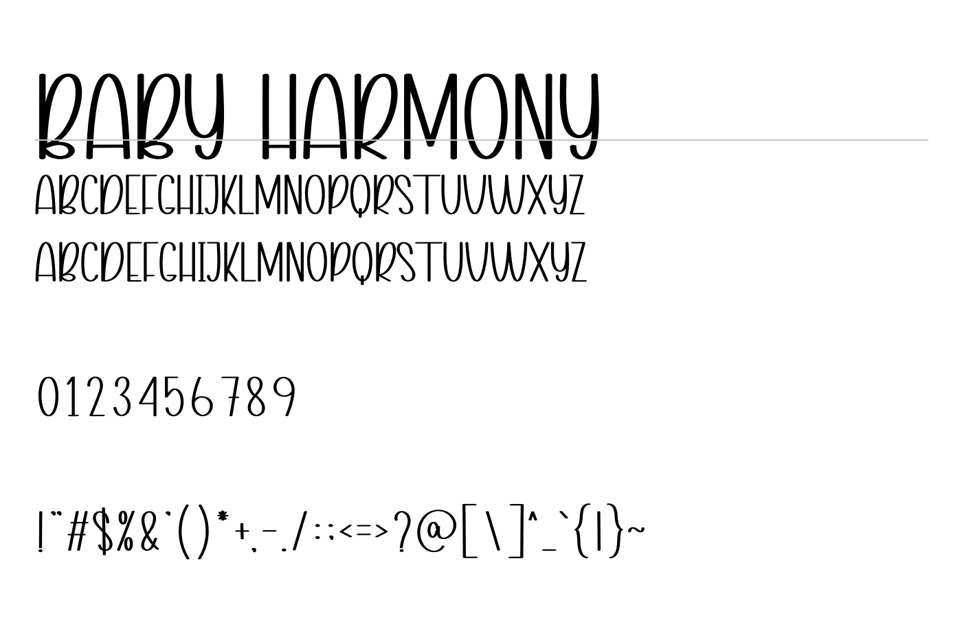 Baby HARMONY Font preview