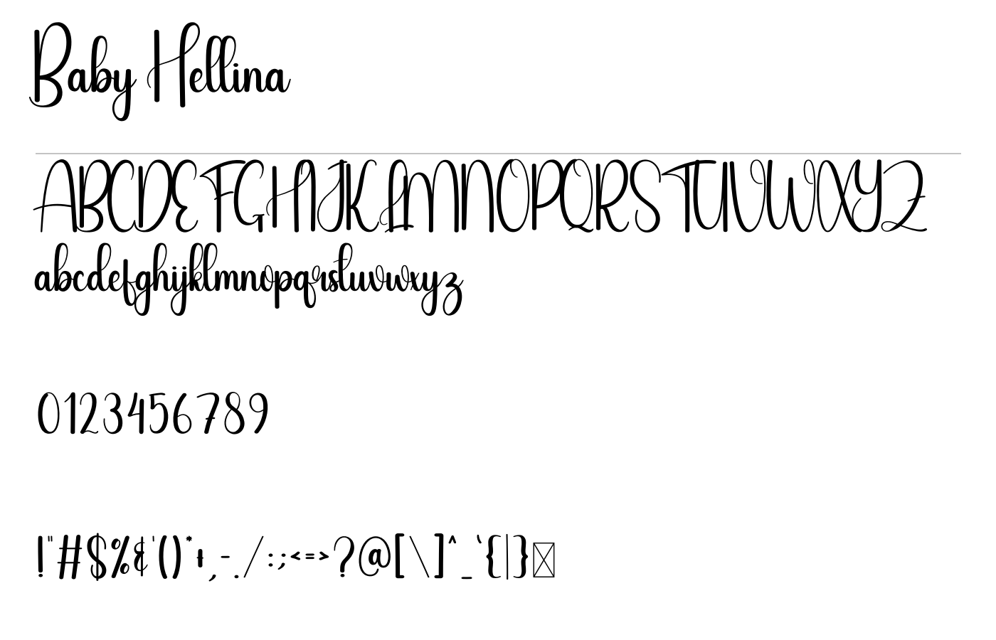 Baby Hellina Font preview
