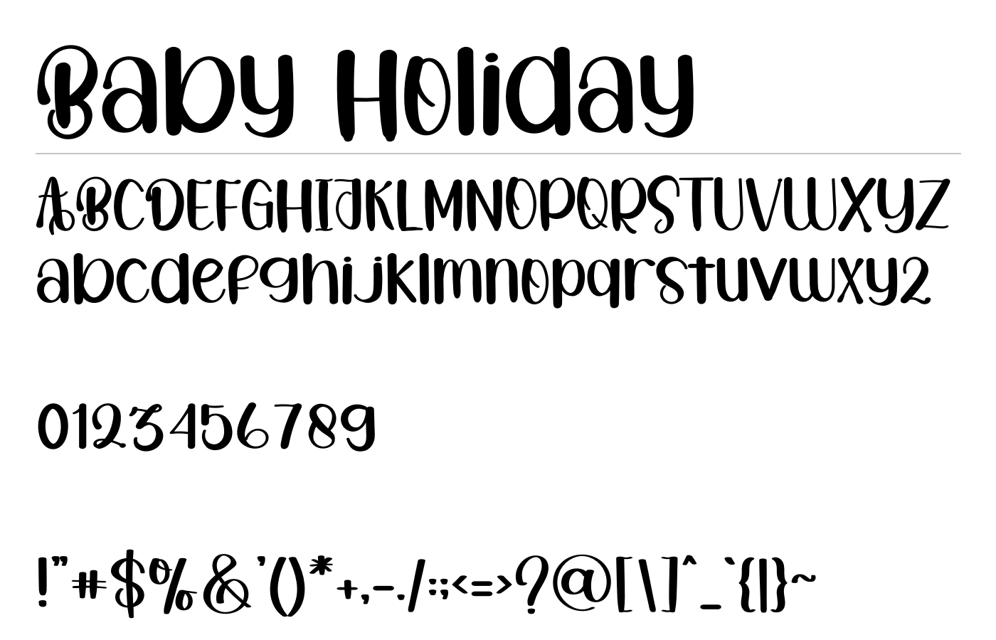 Baby Holiday Font preview