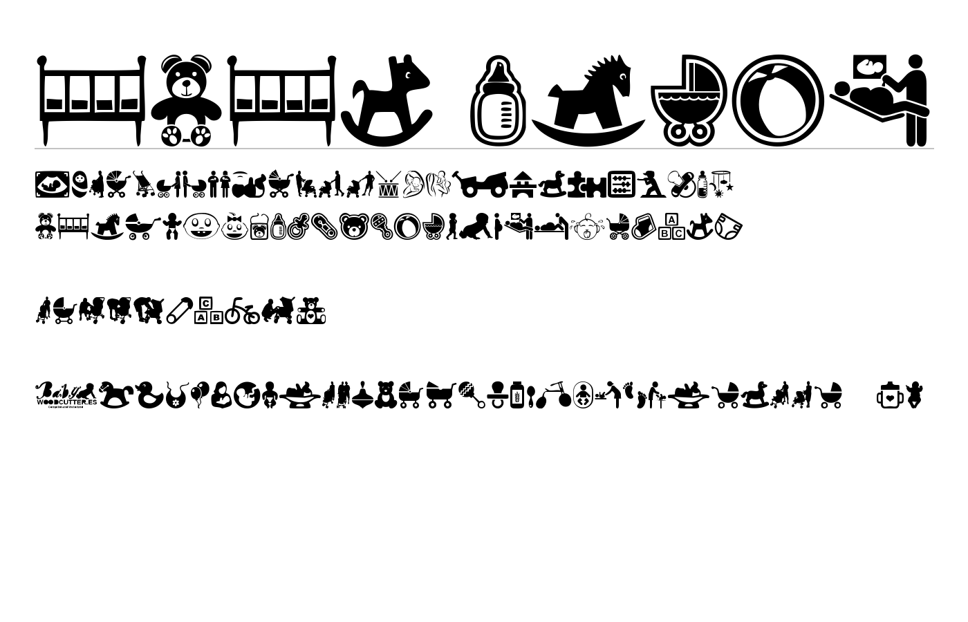 baby icons Font preview