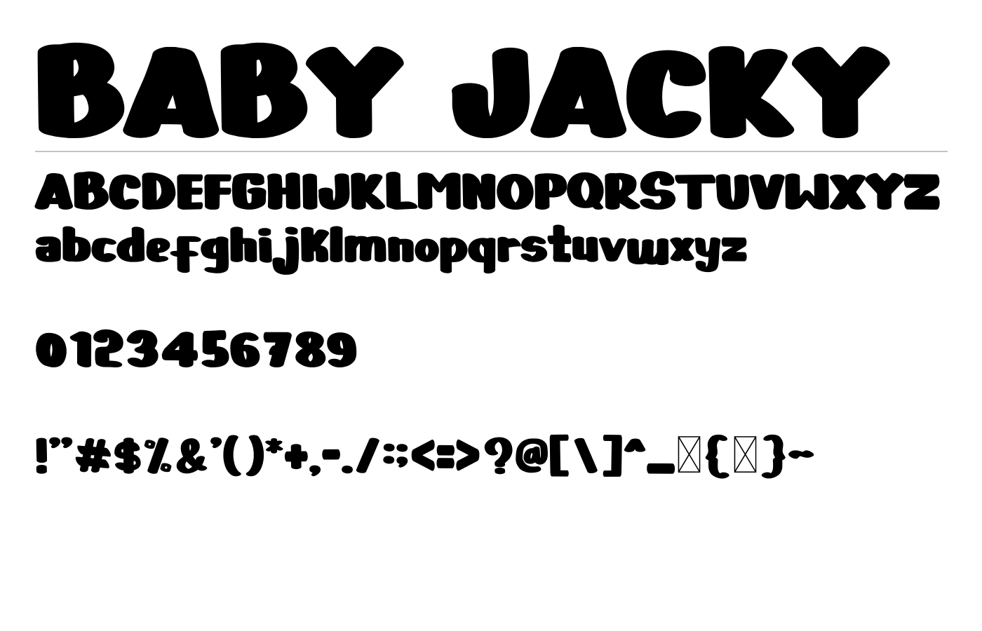 BABY JACKY Font preview