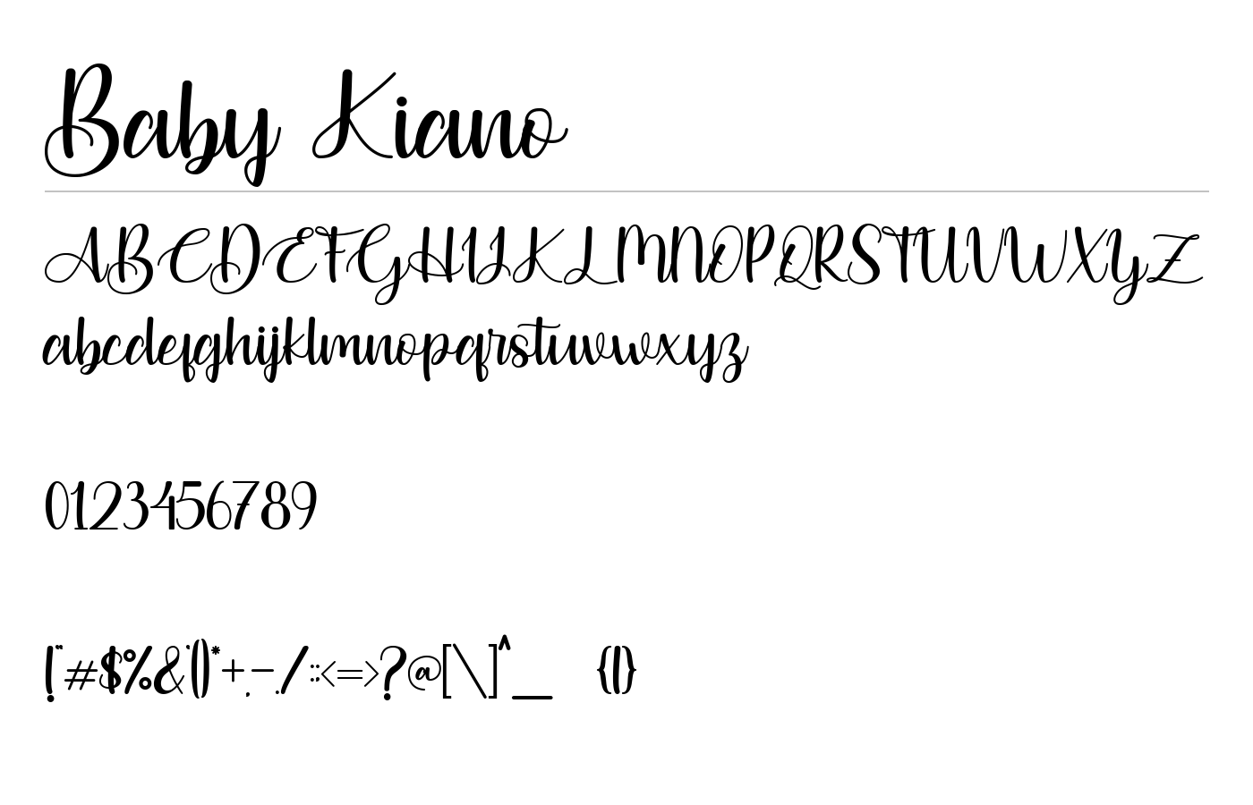 Baby Kiano Font preview