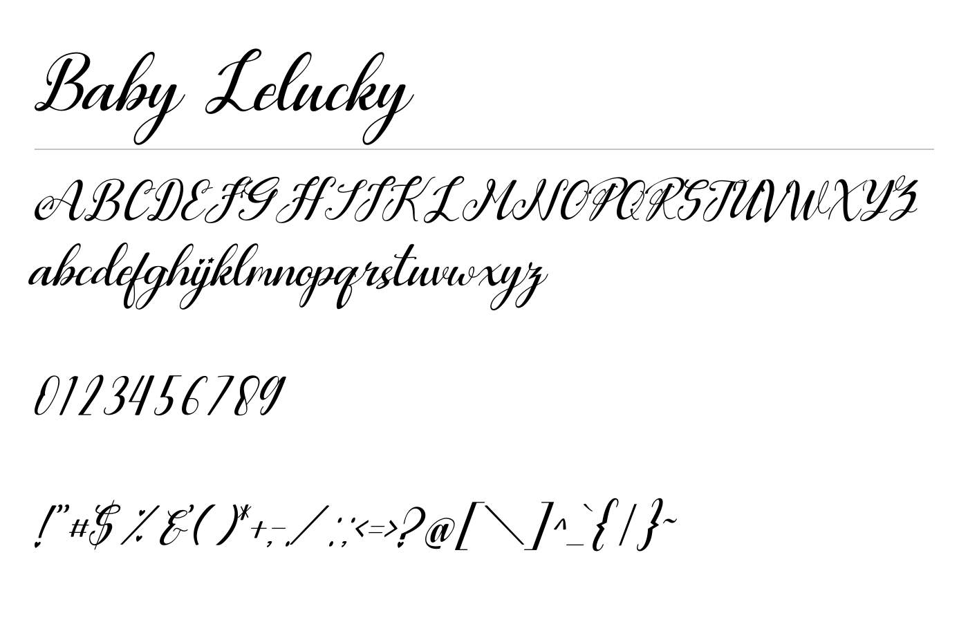 Baby Lelucky Font preview