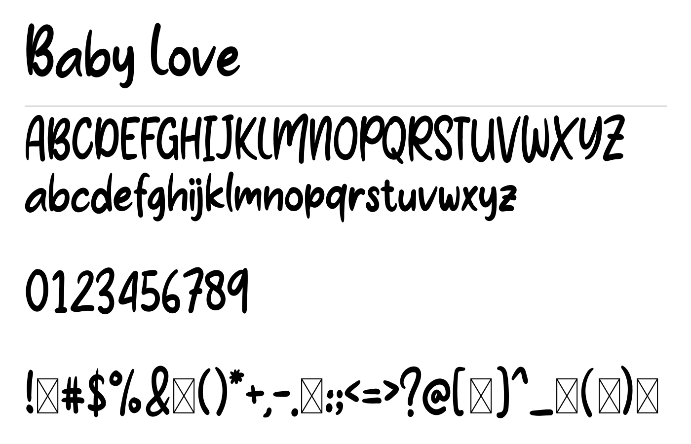 Baby Love Font preview