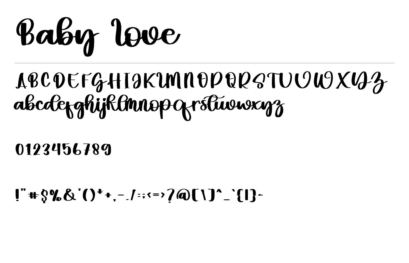 Baby Love Font preview