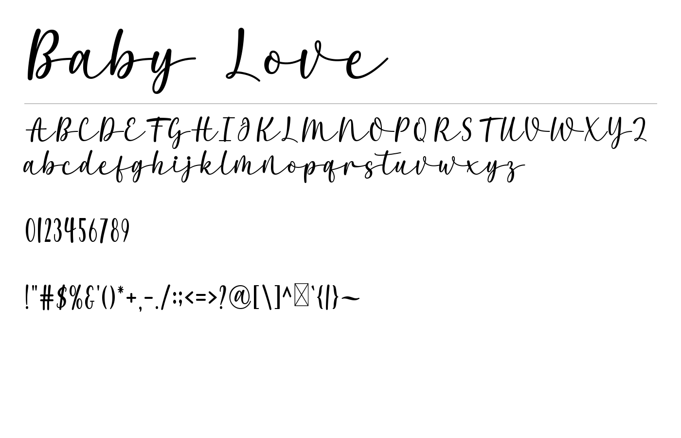 Baby Love Font preview