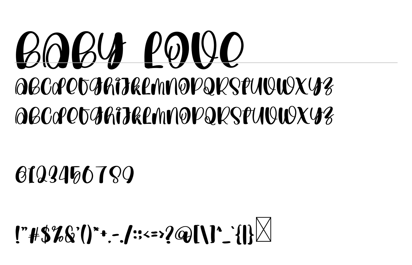 Baby Love Font preview