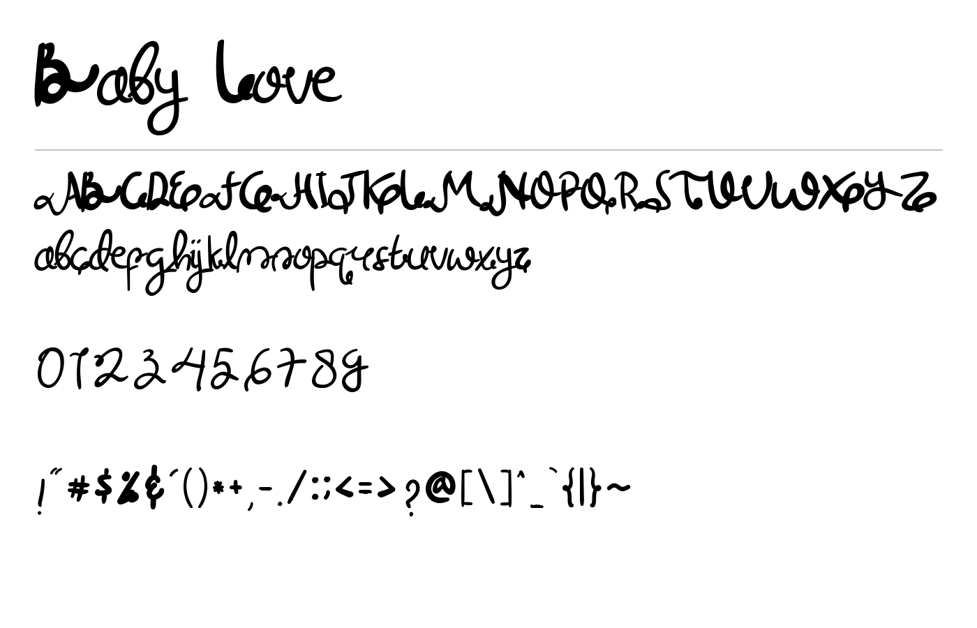 Baby Love Font preview