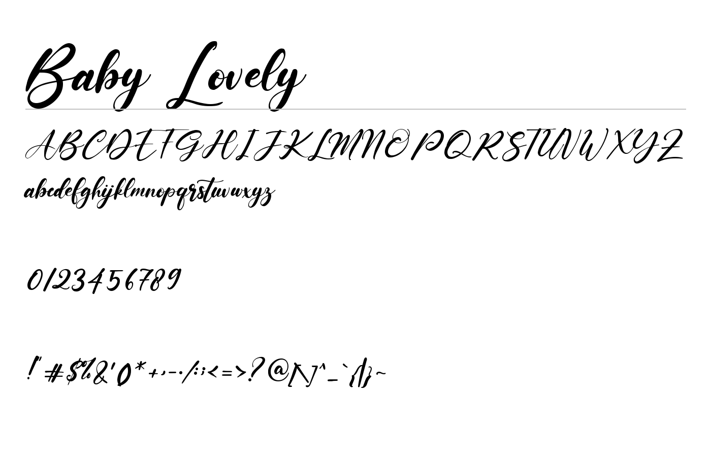 Baby Lovely Font preview