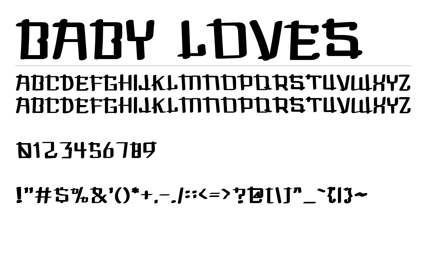 Baby Loves Font preview