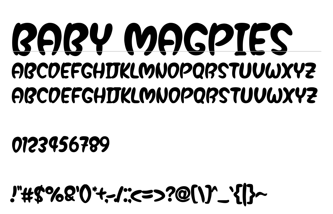 Baby Magpies Font preview