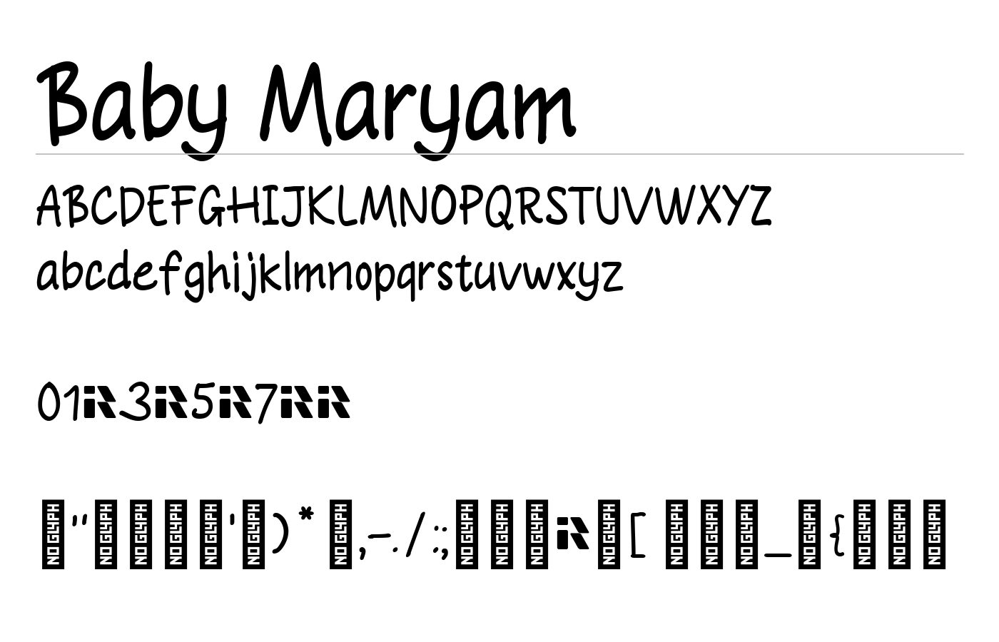Baby Maryam Font preview