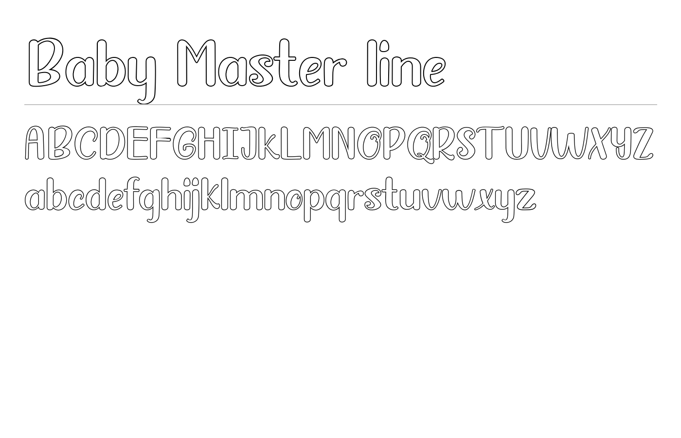 Baby Master line Font preview