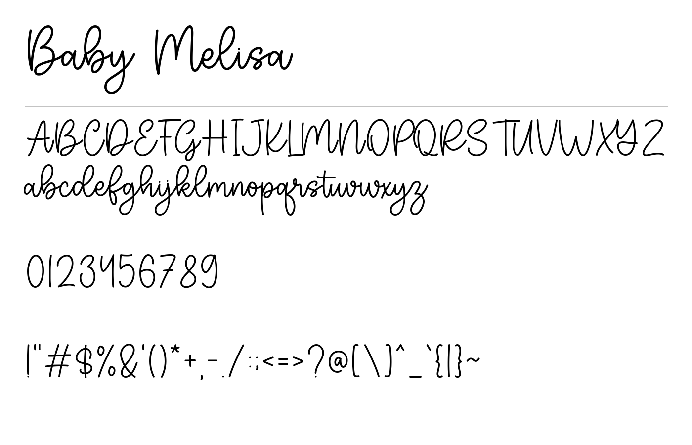 Baby Melisa Font preview