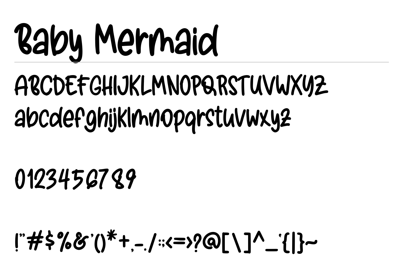 Baby Mermaid Font preview