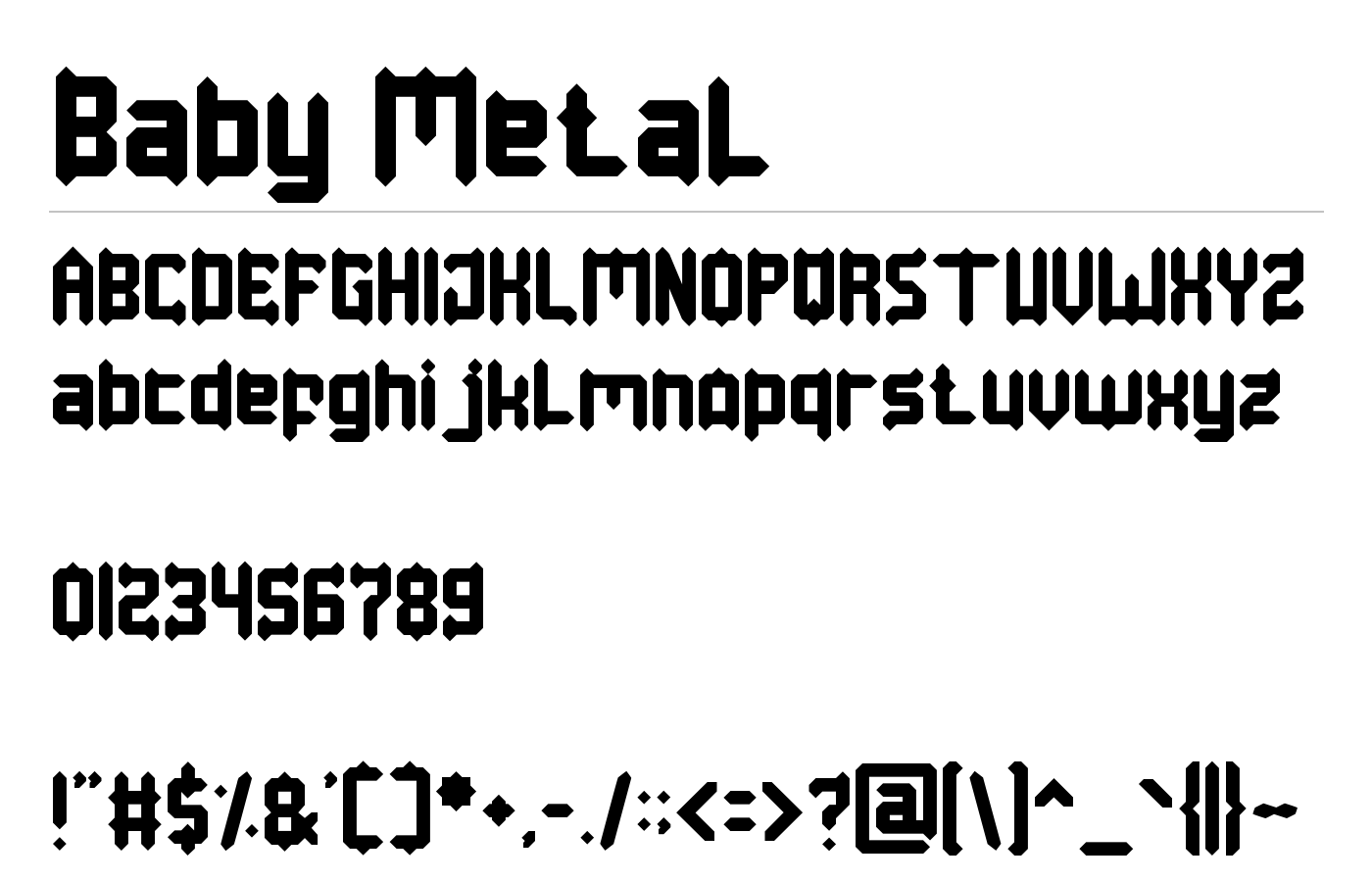 Baby Metal Font preview