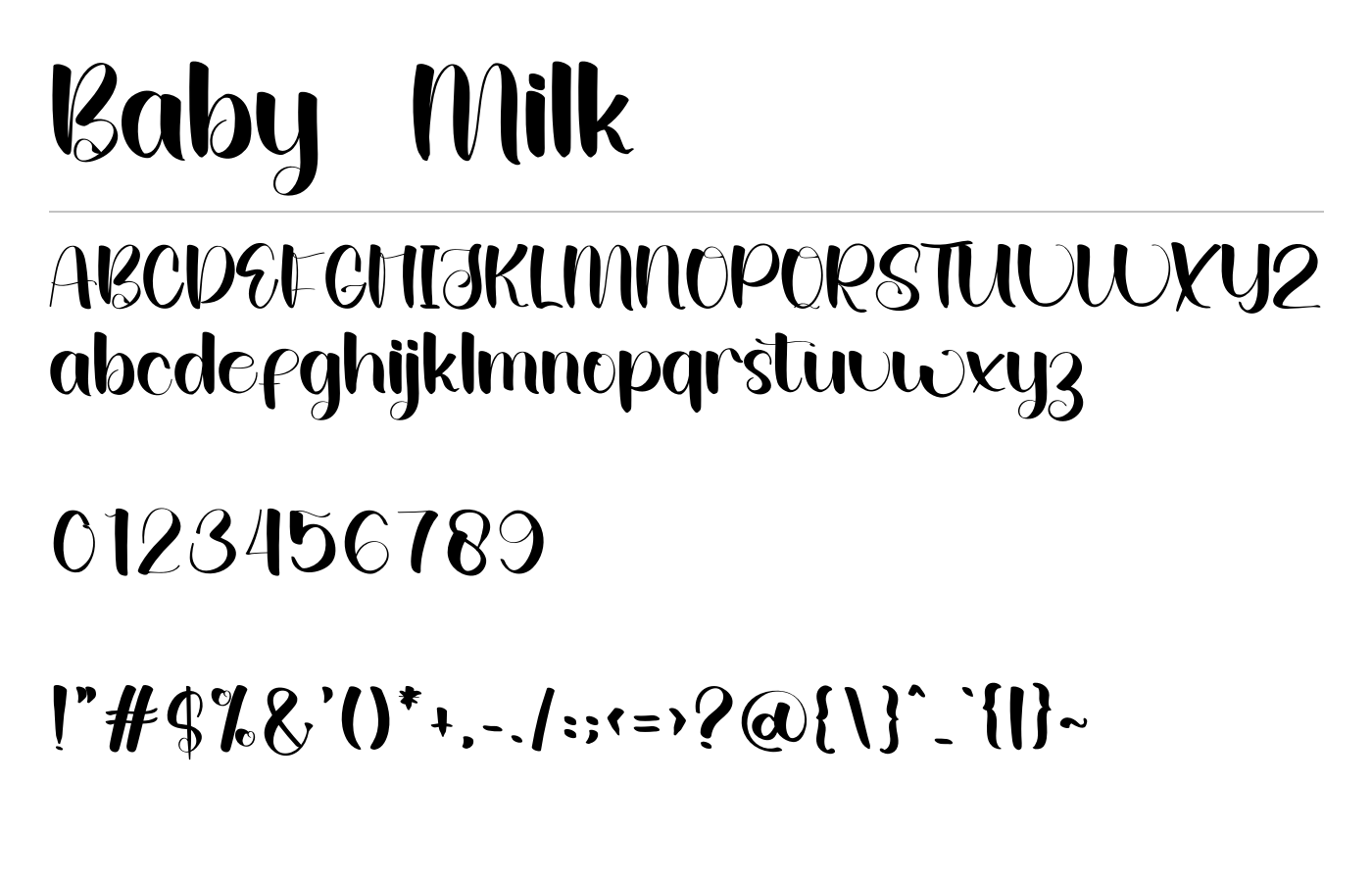Baby Milk Font preview