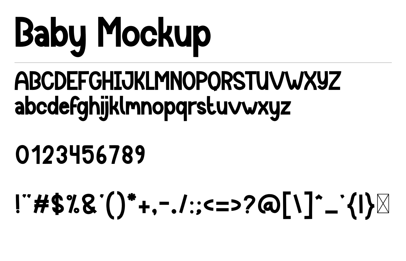 Baby Mockup Font preview