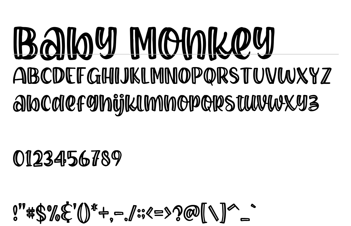 Baby Monkey Font preview