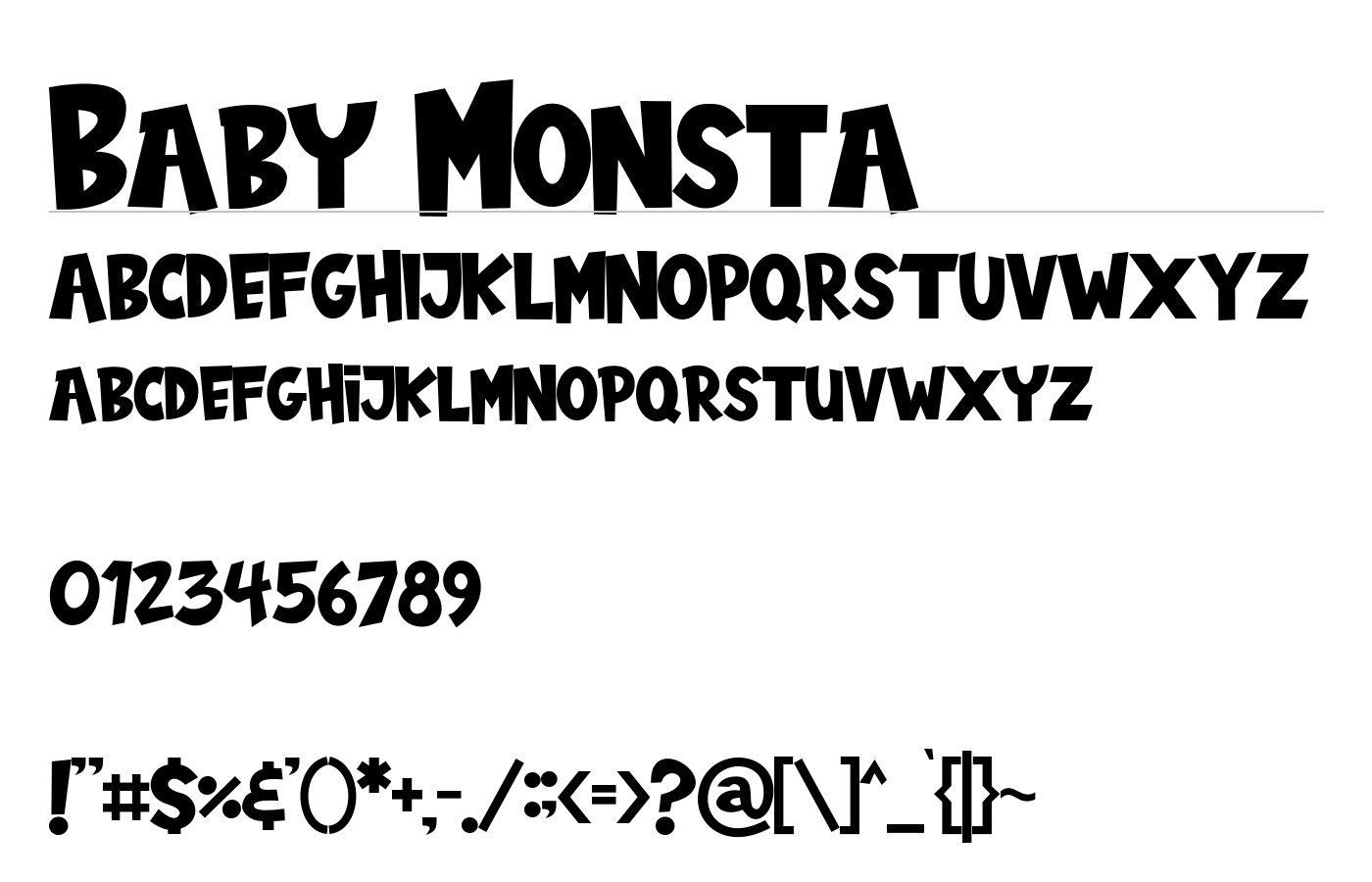 Baby Monsta Font preview