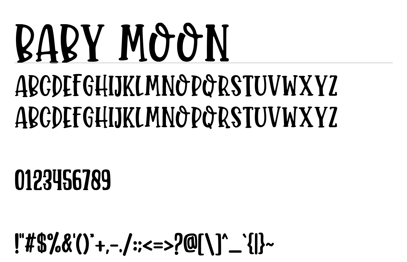 Baby Moon Font preview