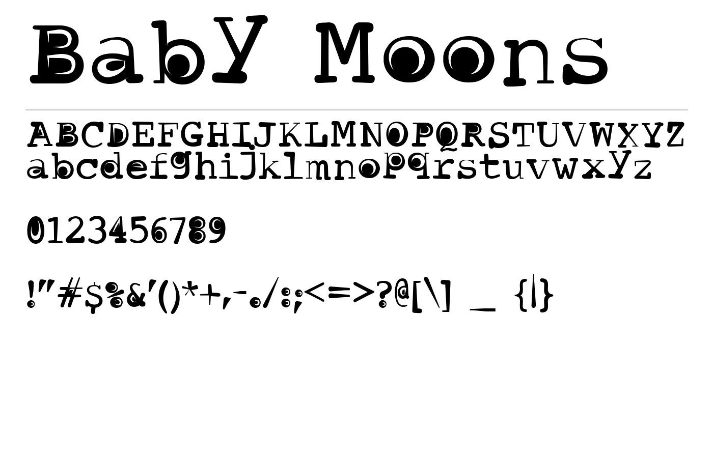 Baby Moons Font preview