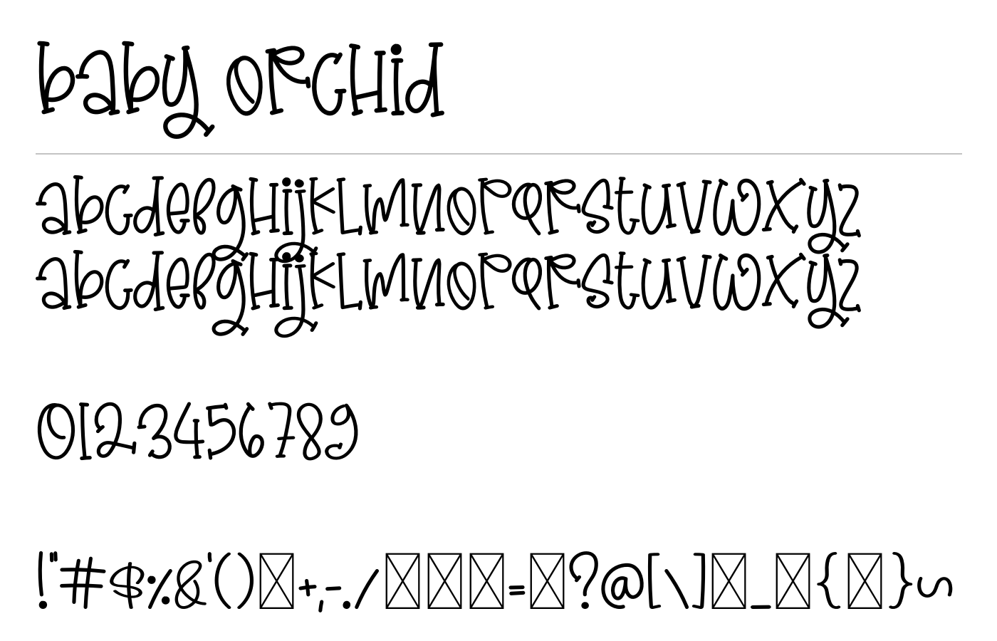 Baby Orchid Font preview