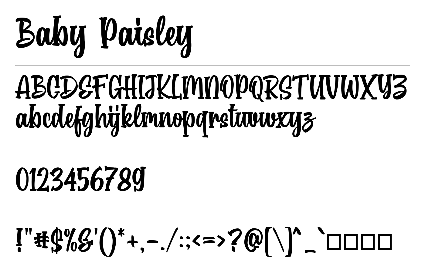 Baby Paisley Font preview