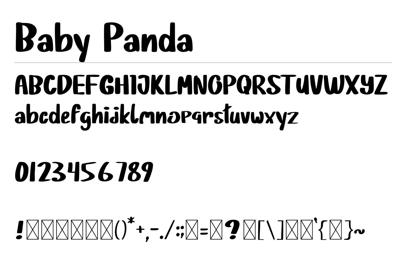 Baby Panda Font preview