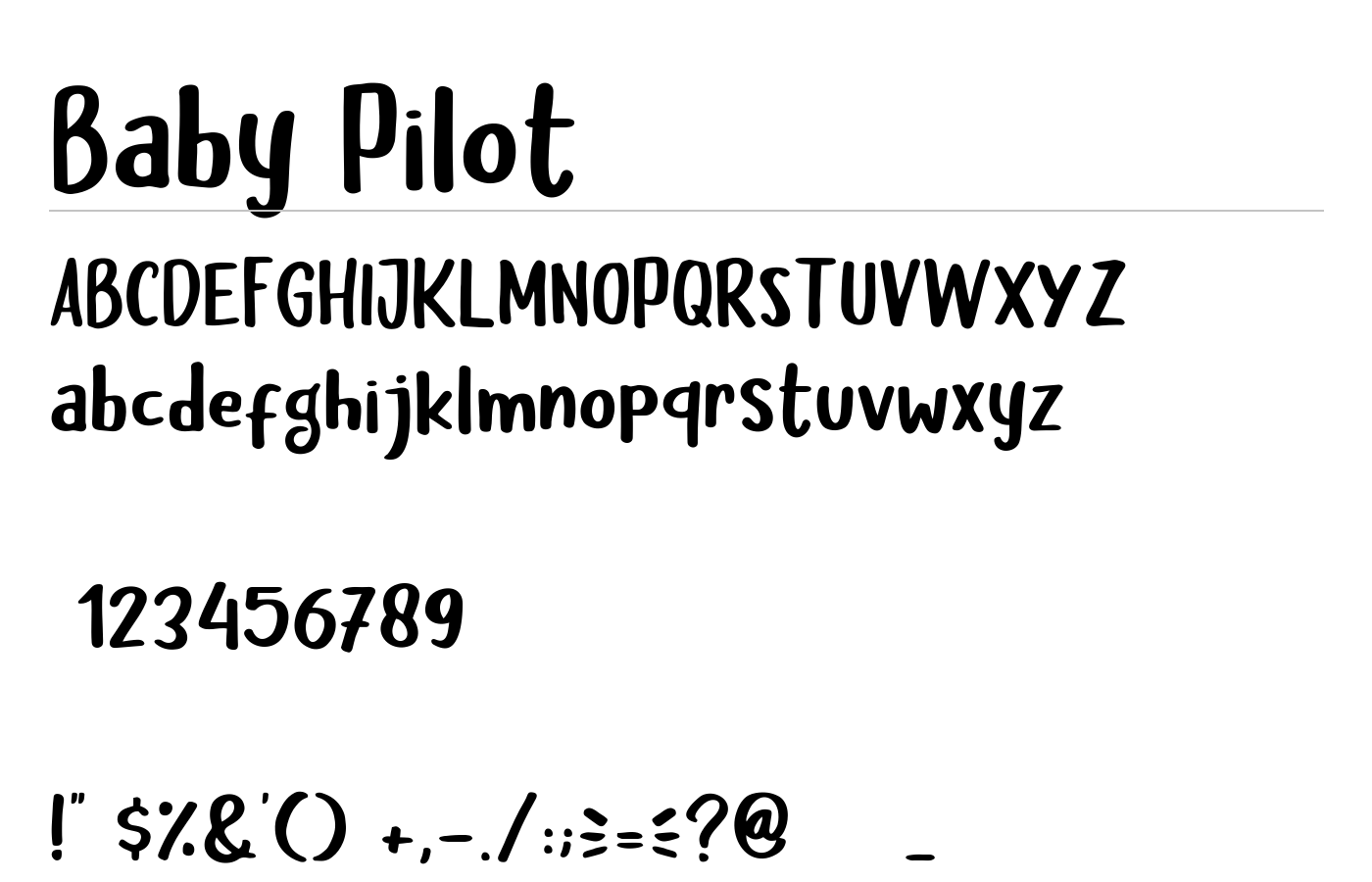 Baby Pilot Font preview