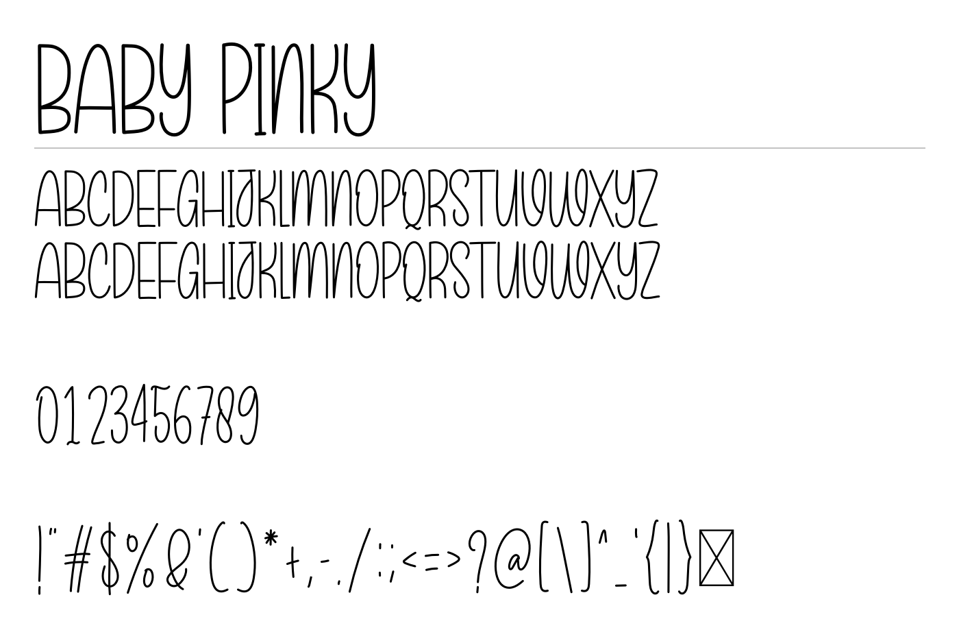Baby Pinky Font preview