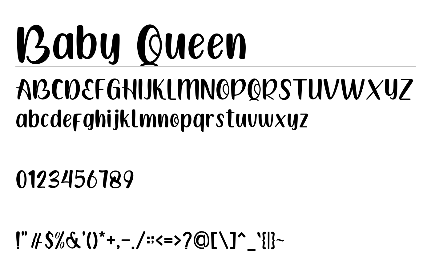 Baby Queen Font preview