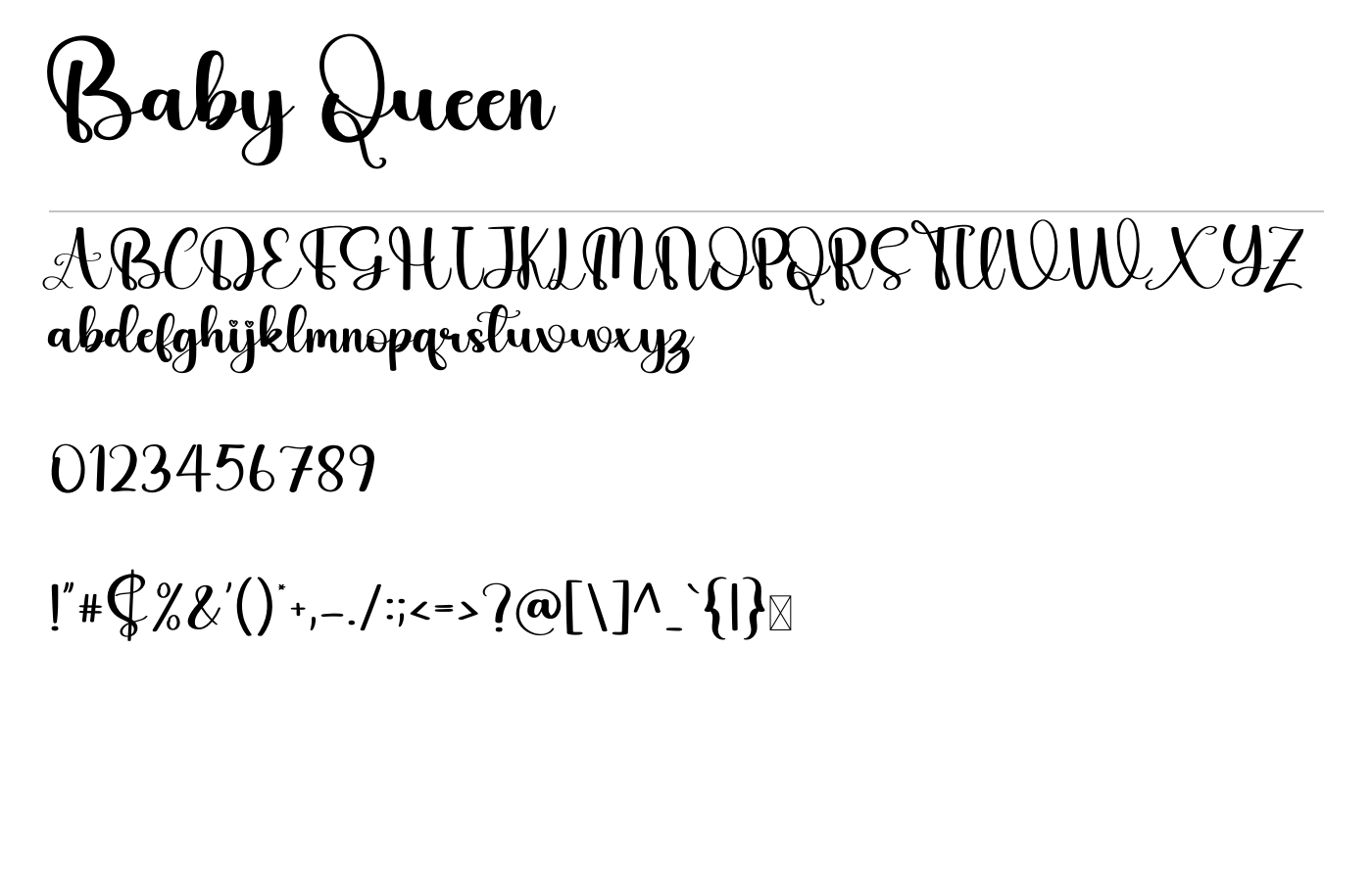 Baby Queen Font preview